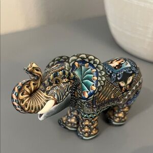 Handmade Artist Jon Stuart Anderson Polymer Clay Elephant Sculpture